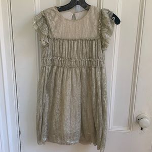 Zara glitter knit dress with gathers and layers